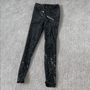 Black vinyl pants